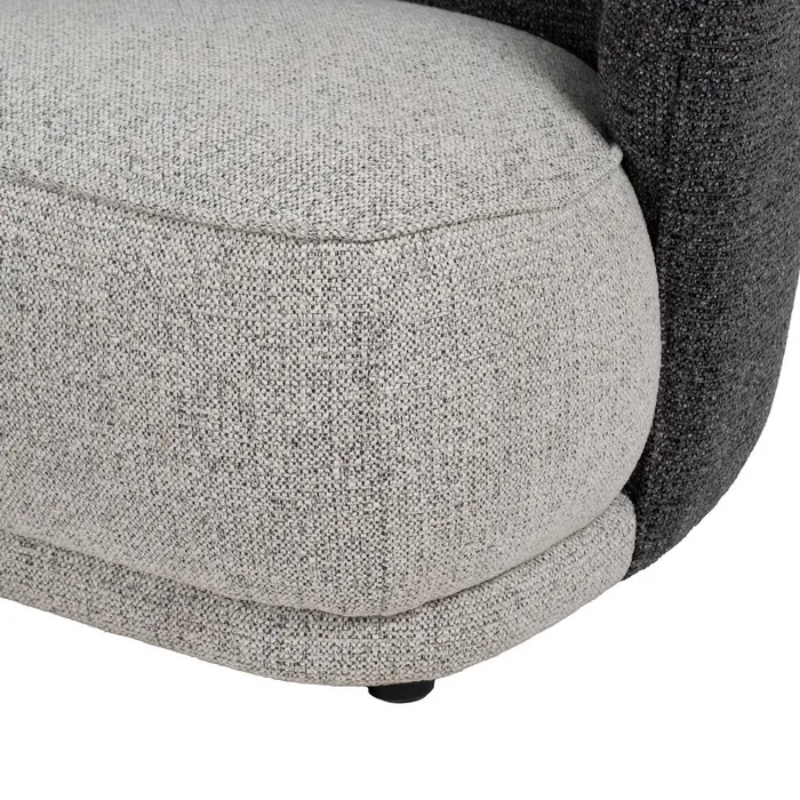 Fauteuil en tissu bicolore gris clair et foncé confortable TRIVANA