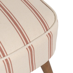Fauteuil rayures terracotta bois hévéa style rétro cosy chic CELARINE