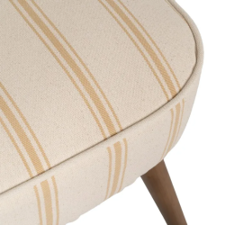 Fauteuil rayures miel bois hévéa confort café rétro élégant CELARINE