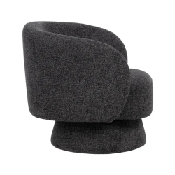 Fauteuil bouclé marbré gris profond style contemporain élégant SOLEINE