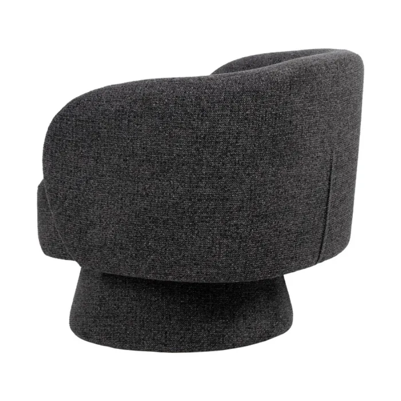Fauteuil bouclé marbré gris profond style contemporain élégant SOLEINE