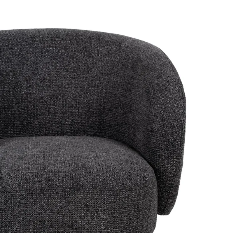 Fauteuil bouclé marbré gris profond style contemporain élégant SOLEINE