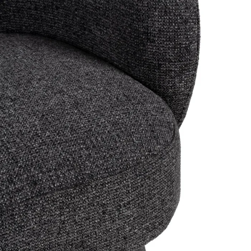 Fauteuil bouclé marbré gris profond style contemporain élégant SOLEINE
