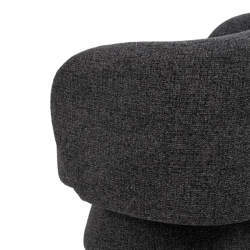 Fauteuil bouclé marbré gris profond style contemporain élégant SOLEINE