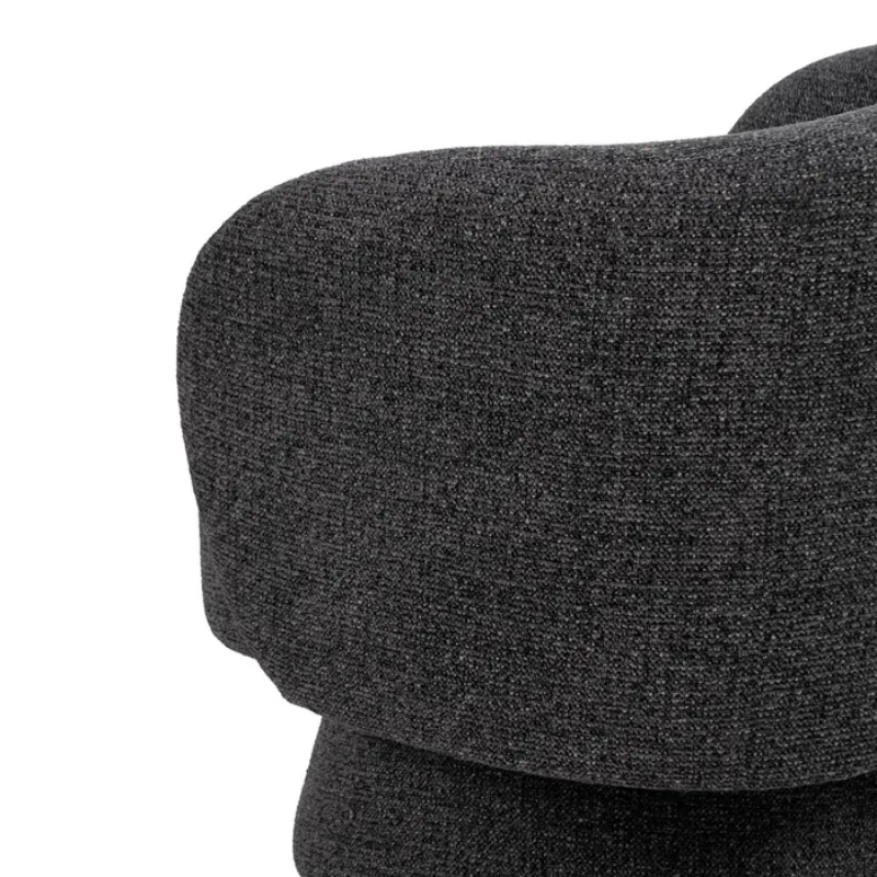 Fauteuil bouclé marbré gris profond style contemporain élégant SOLEINE
