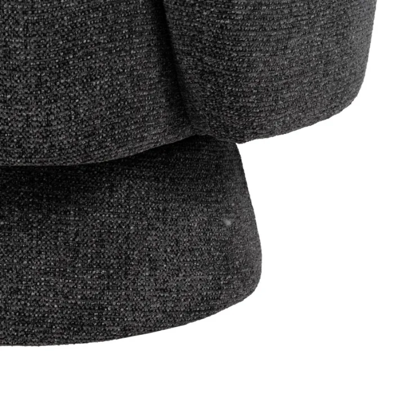 Fauteuil bouclé marbré gris profond style contemporain élégant SOLEINE