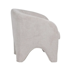 Fauteuil beige polyester style cosy aux courbes douces chic VYRENIA