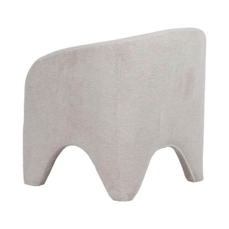 Fauteuil beige polyester style cosy aux courbes douces chic VYRENIA