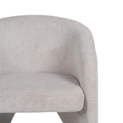 Fauteuil beige polyester style cosy aux courbes douces chic VYRENIA