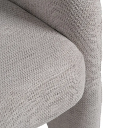 Fauteuil beige polyester style cosy aux courbes douces chic VYRENIA