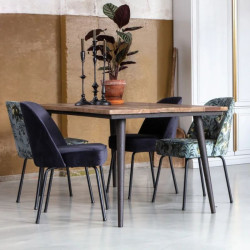 Grande table à manger en bois et en métal noir - marque BePureHome