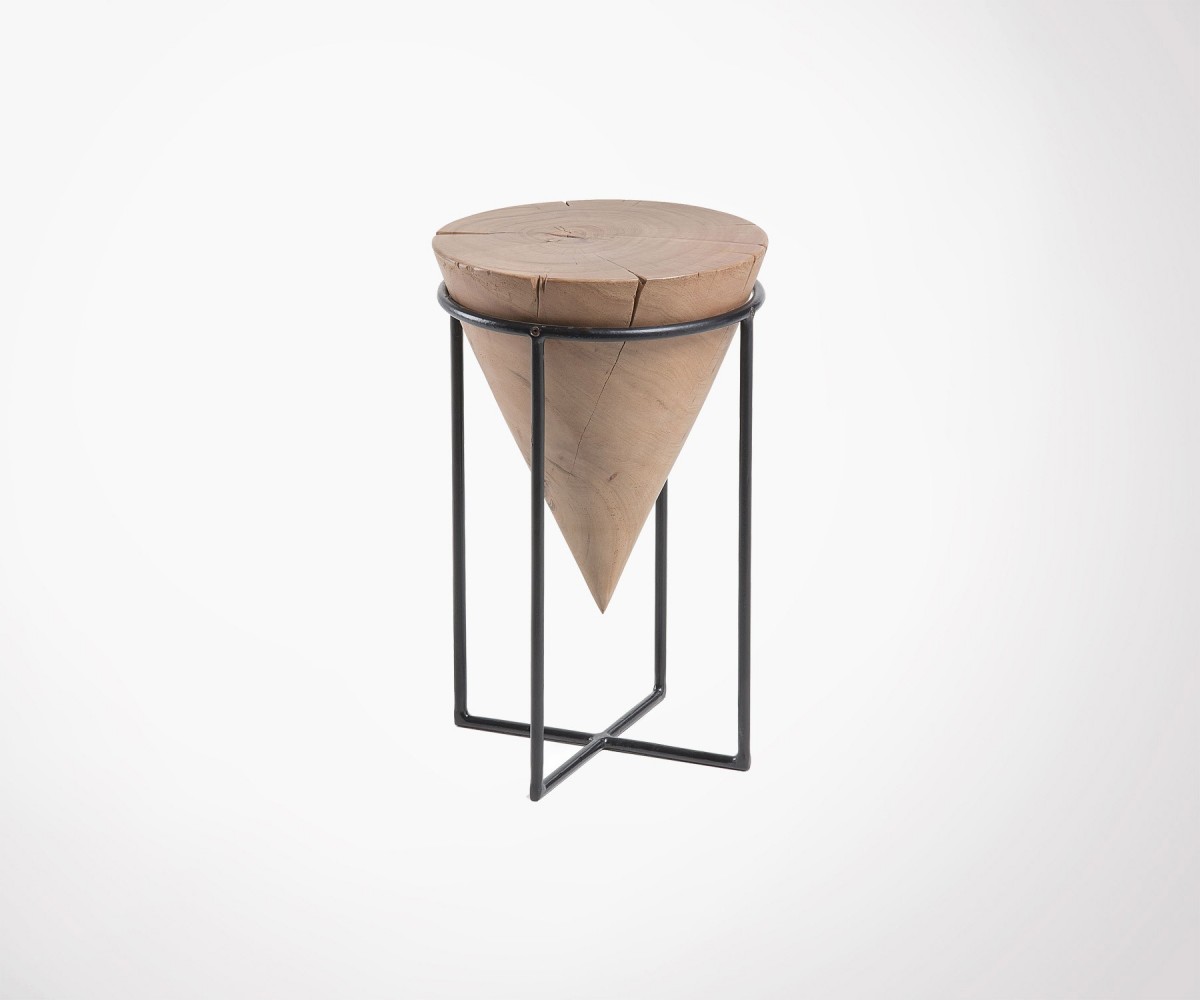 Solid Acacia Wood Side Table Original Design Bohemian Style Table D Appoint Métal Bois Acacia Raraw Loading Zoom