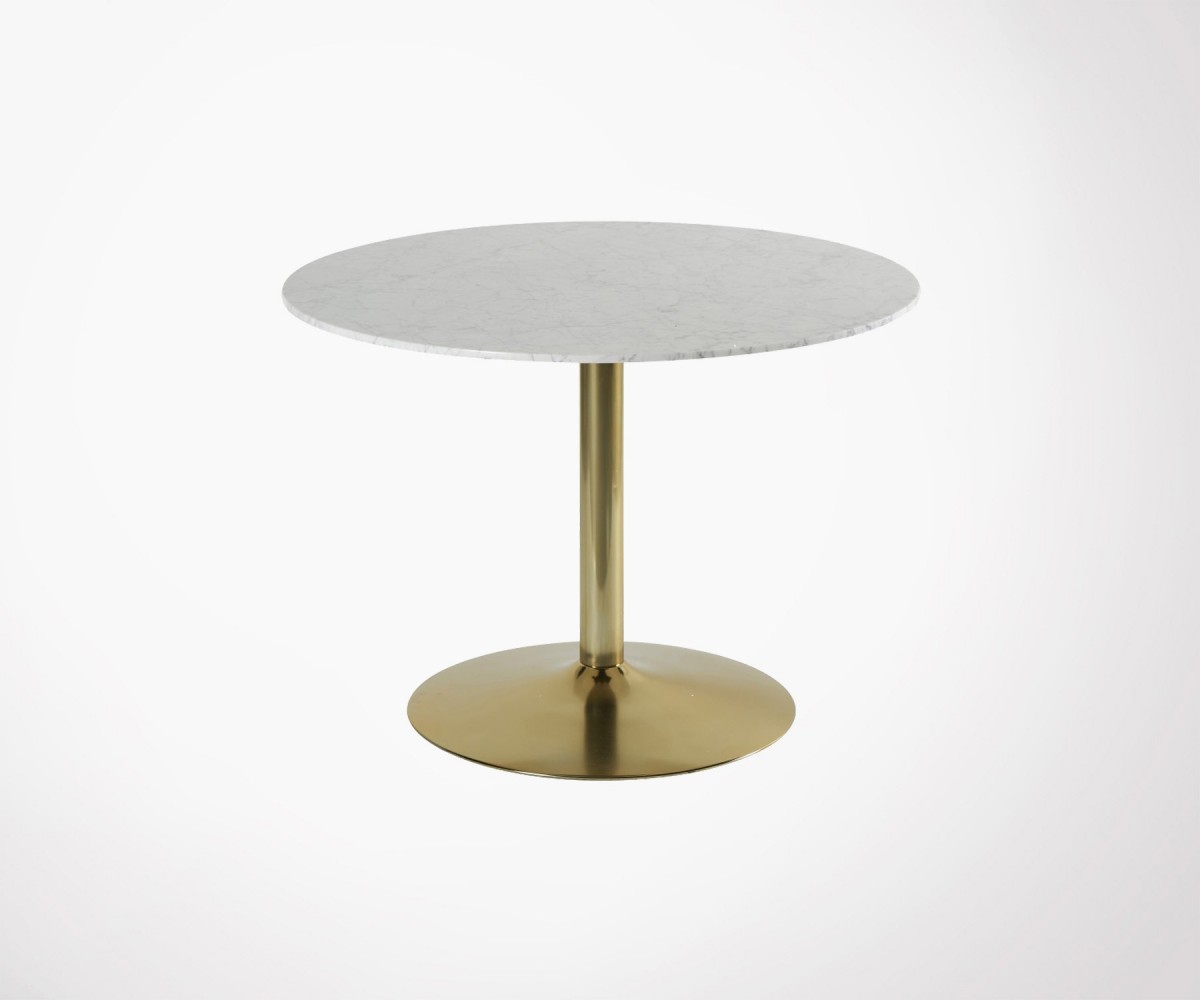 Retro Dining Table Italian Marble 100cm By Hanjel 8 Persons Table à Manger Rétro Marbre Blanc 100cm Yorkin Loading Zoom