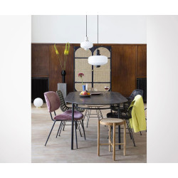 Tabouret 50cm style vintage cannage naturel GUB - HK Living