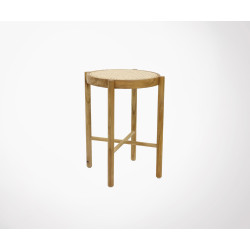 Tabouret 50cm style vintage cannage naturel GUB