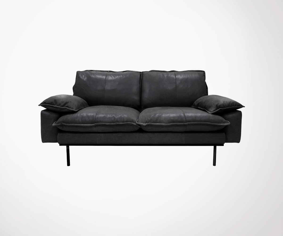 Large 2 Seater Real Leather Sofa By Hk Living 3 Colors Fast Ship Canapé Velours 2 Places Affal Hk Living Loading Zoom
