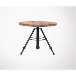 Table basse ronde bois métal SOLID