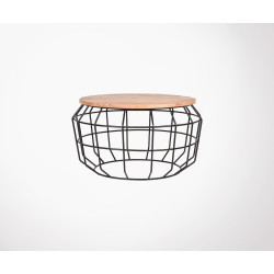Table basse design métal et bois PIXEL XL