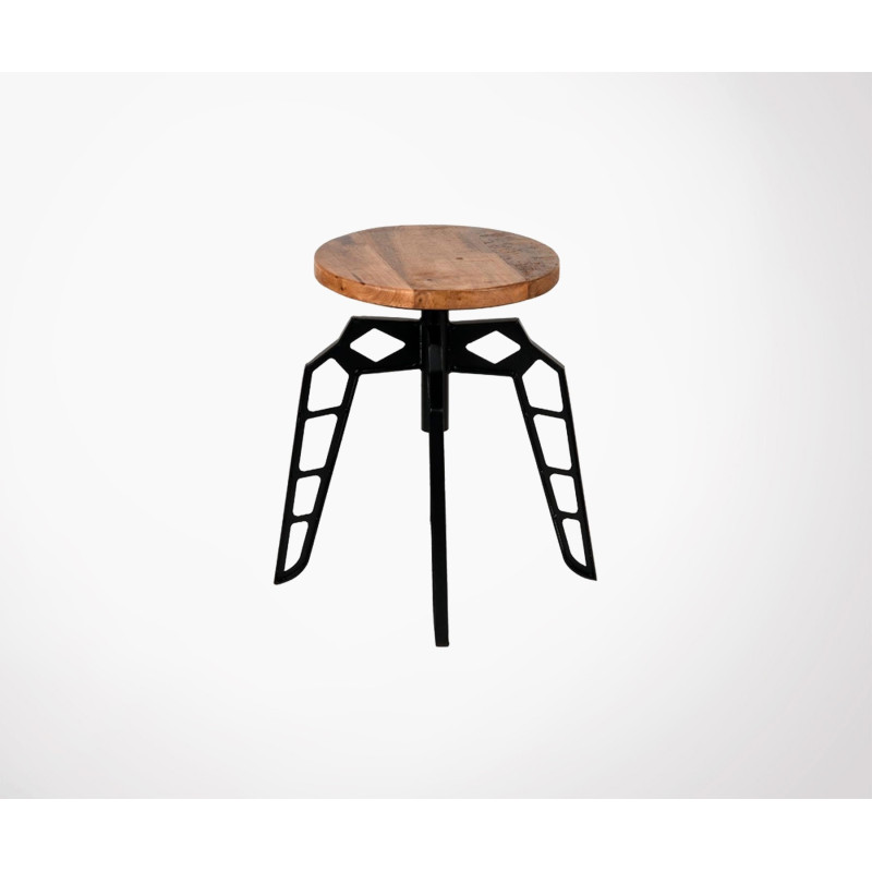 Tabouret bas bois métal PEBBLE - Label 51