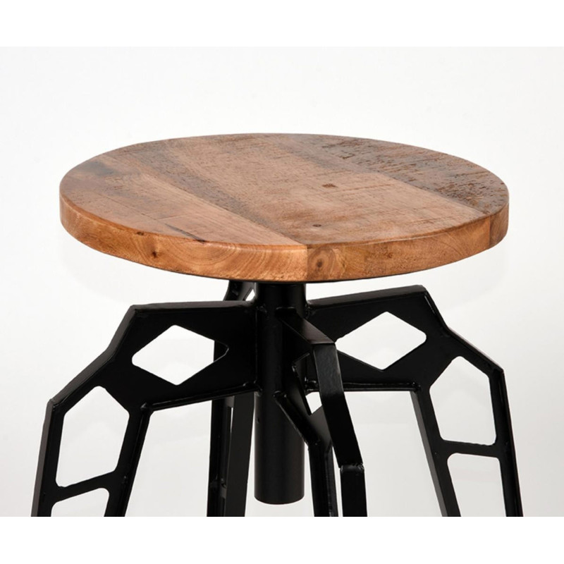 Tabouret bas bois métal PEBBLE - Label 51