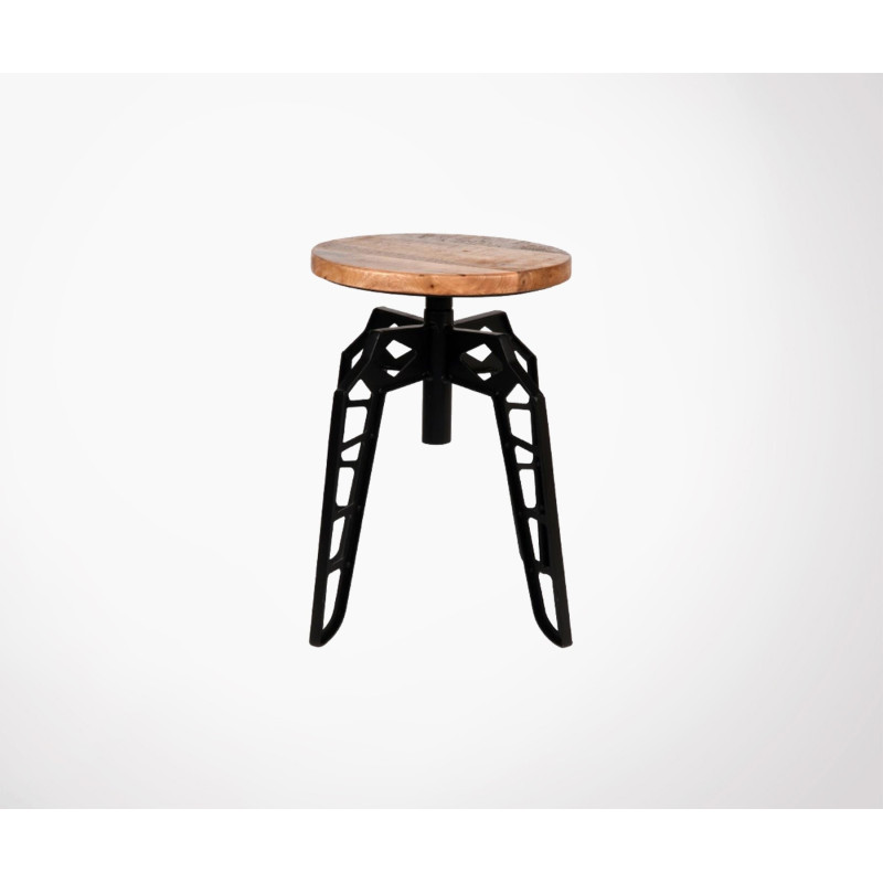 Tabouret bas bois métal PEBBLE - Label 51