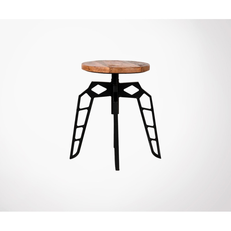 Tabouret bas bois métal PEBBLE - Label 51