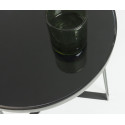 Table d'appoint design métal noir et verre MYRAMAS