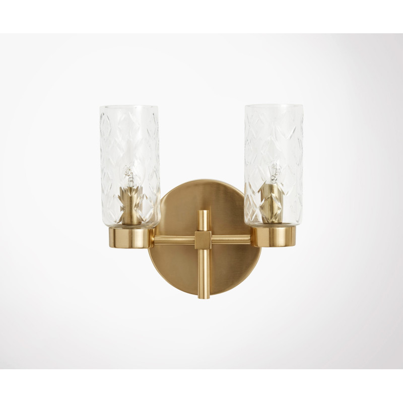 Applique murale laiton verre style antique GARGANTUA - Nordal